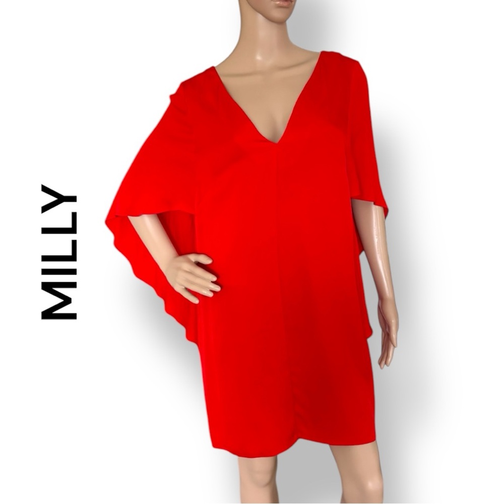 Milly | Red V-Neck Dress